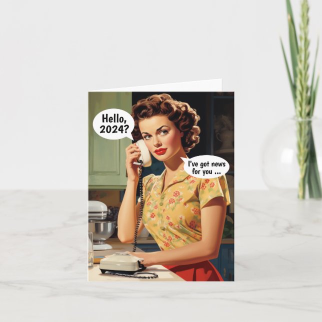 Cartão Alô, 2024: Tenho notícias para você Ano Novo (Frente)