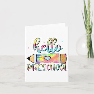 Cartão Alô Preschool Tie Dye Pencil Professor Kid 1rua Di