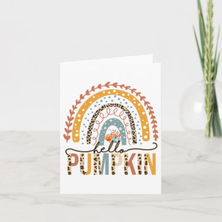 Cartão Alô Pumpkin Leopard Rainbow Autumn Season Fall V
