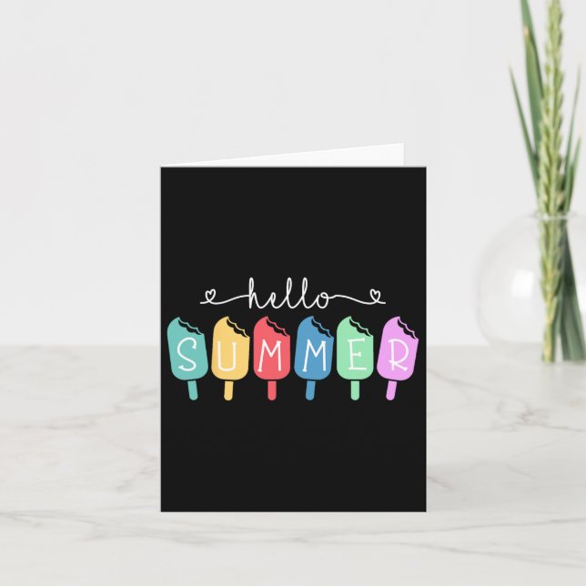 Cartão Alô Summer Happy Estudante do último dia na escola (Frente)