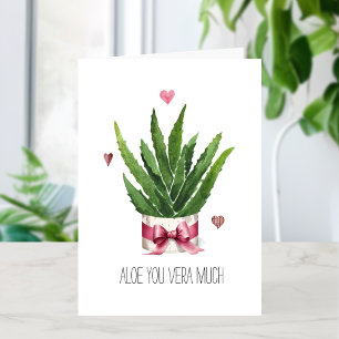 Cartão Aloe You Vera Muitíssimo Love Pun Dia de os namora