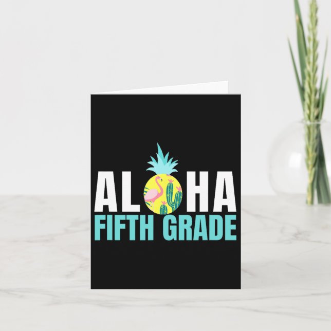 Cartão Aloha 5º ano de volta às escolas Professores Gif (Frente)