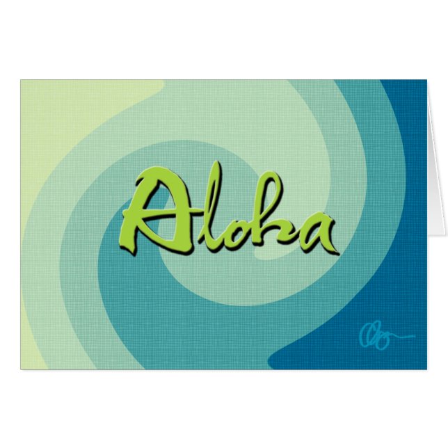 Cartão Aloha ondas (Frente Horizontal)