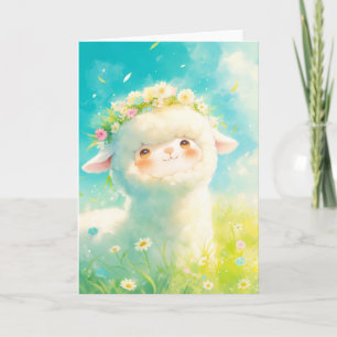 Cartão Alpaca Flower Crown Bliss