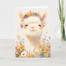 Cartão Alpaca Um Prado de Alegria
