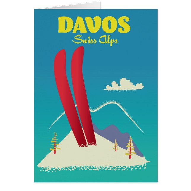 Cartão Alpes suíços de Davos (Frente)