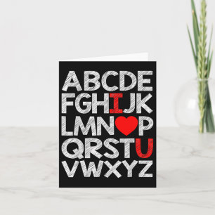 Cartão Alphabet Abc I Love U Shirt Dia de os namorados He