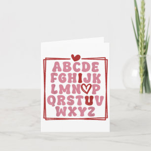 Cartão Alphabet Abc I Te Amo T Shirt Dia de os namorados