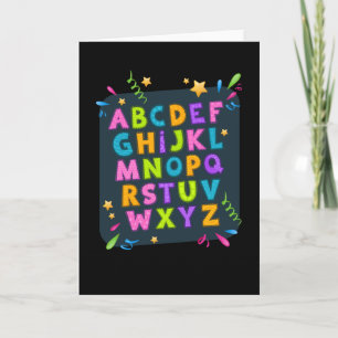 Cartão Alphabet Abc School Start Girls Boys