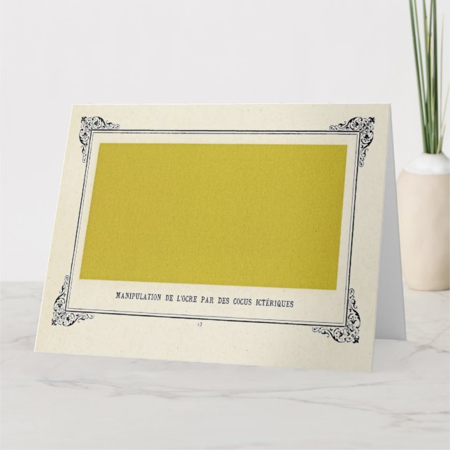 Cartão Alphonse Allais, April Fools, Yellow, Abstrato Art (Frente)