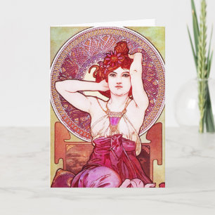 Cartão Alphonse Mucha Amethyst Greeting Card