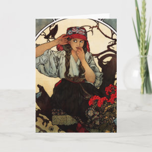 Cartão Alphonse Mucha Moravian Professors Choir Card