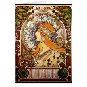 Cartão Alphonse Mucha Zodiac