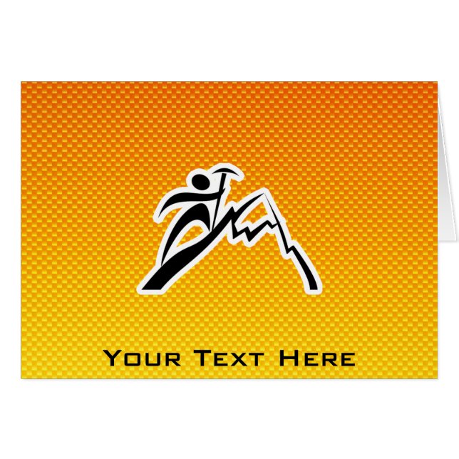 Cartão Alpinismo amarelo alaranjado (Frente Horizontal)