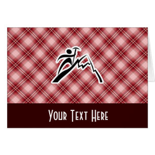 Cartão Alpinismo vermelho da xadrez