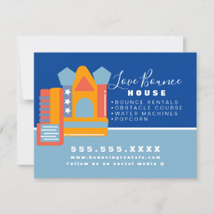 Cartão Alugueres do Partido de Salto do Castelo Infláveis