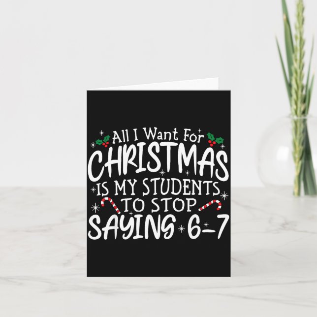 Cartão Alunos Dizendo 6-7 67 Seis Sete Professor Engraçad (Frente)