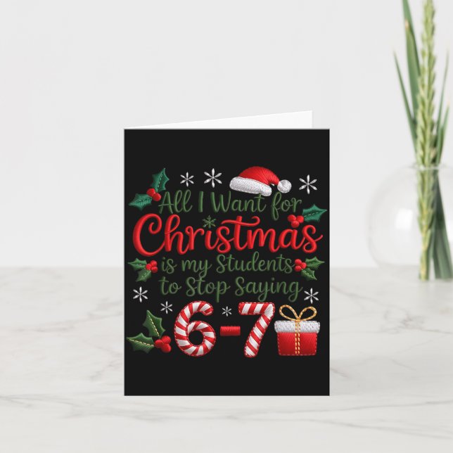 Cartão Alunos Dizendo 6-7 67 Seis Sete Professores Engraç (Frente)