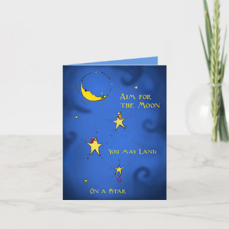 Cartão Alvo das felicitações para a lua