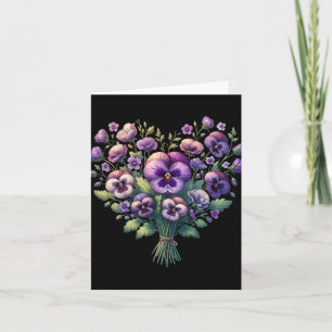 Cartão Alzheimer Pansor Floral Púrpura Demência Alzheimer