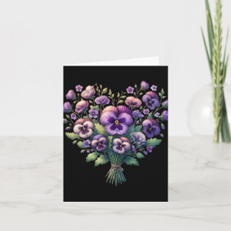 Cartão Alzheimer Pansor Floral Púrpura Demência Alzheimer