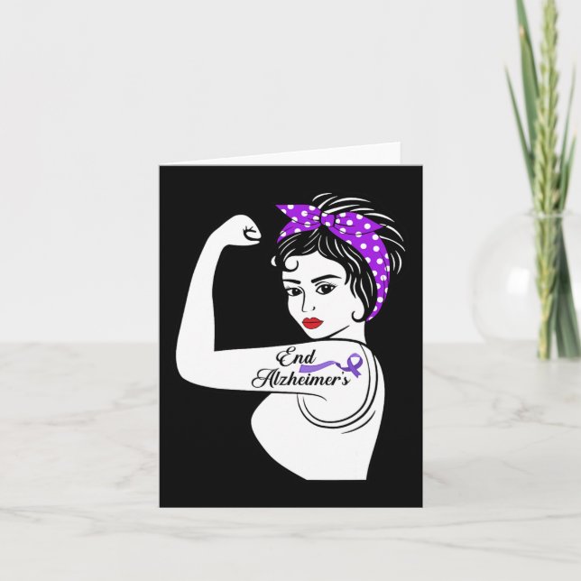 Cartão Alzheimer Sensibilização Forte Fita Roxa (Frente)
