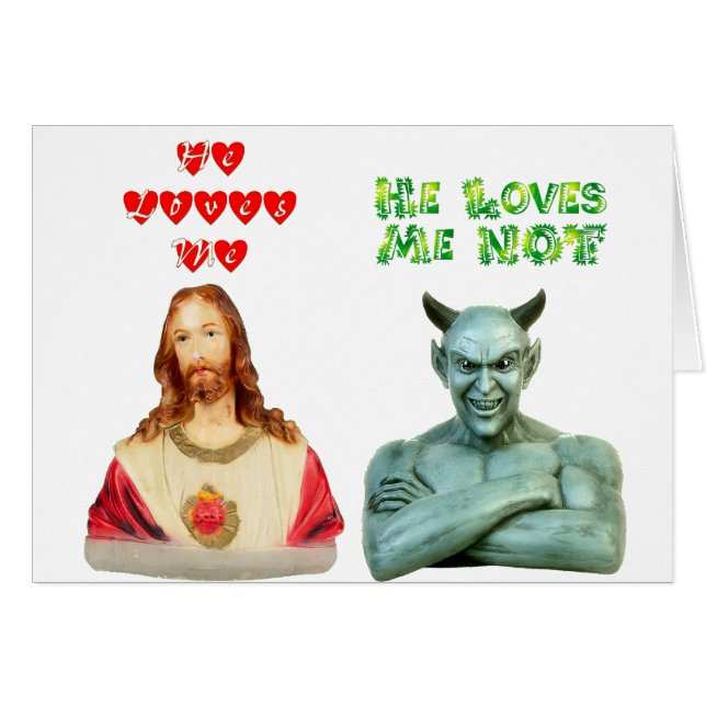 Cartão Ama-me -- Ama-me não (o design original) (Frente Horizontal)