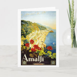 Cartão "Amalfi" Vintage Travel Poster Greeting Card