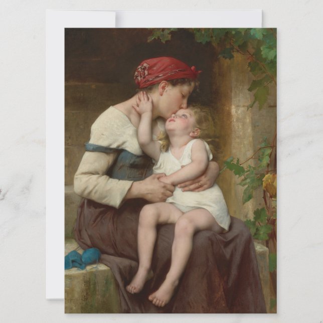 Cartão Amando a Mãe com seu Filho Adorável (Perrault) (Frente)
