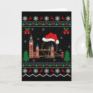 Cartão Amante da London Bridge Combinando Feio Natal da L