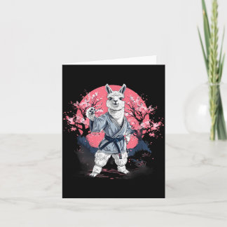 Cartão Amante de Alpaca Taekwondo Judo Árvore Sakura