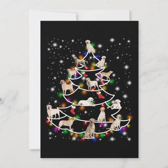 Cartão Amante de Cachorro | Árvore de Natal Labrador (Frente)