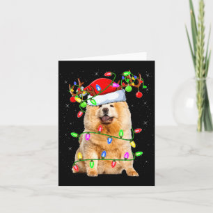 Cartão Amante de Cachorro Chow Chow Iluminação de Natal P