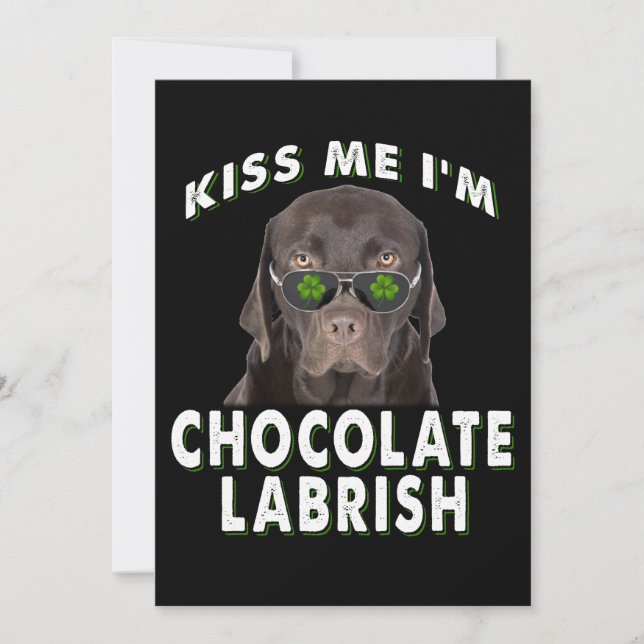 Cartão Amante de Cachorro | Me Beije Eu Sou Chocolate Lab (Frente)