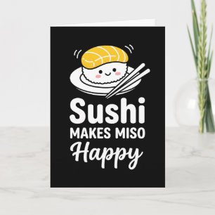 Cartão amante de comida engraçada Sushi Japonês Faz Miso
