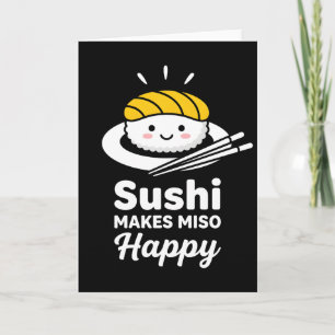 Cartão amante de comida engraçada Sushi Japonês Faz Miso