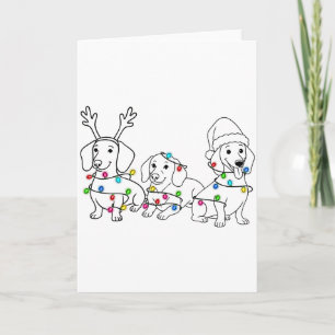 Cartão Amante de Dachshund Luz de Natal Xmas Doxie Mamãe