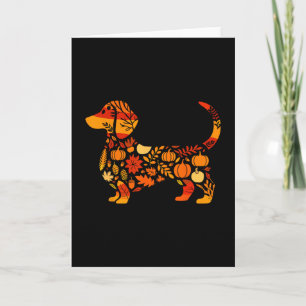 Cartão Amante de Dachshund Outono Doxie Mãe Dia de Ação d