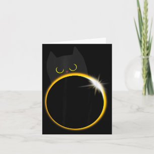 Cartão Amante de Gato Preto de Eclipse Solar Engraçado