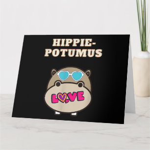 Cartão Amante de Hipopótamo Bebê Hippie Potumus