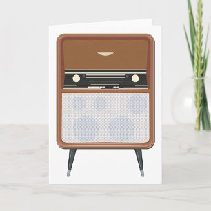 Cartão Amante de Música Retro de Meados do Século