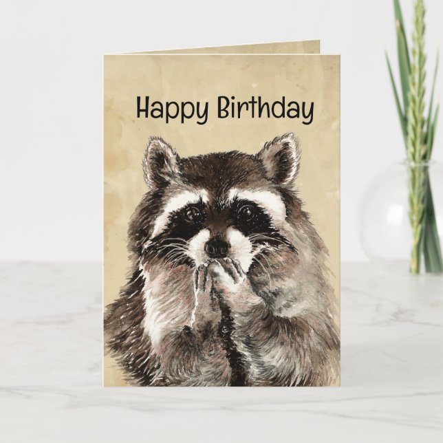 Cartão Amante de os animais Birthday Humor Raccoon (Frente)