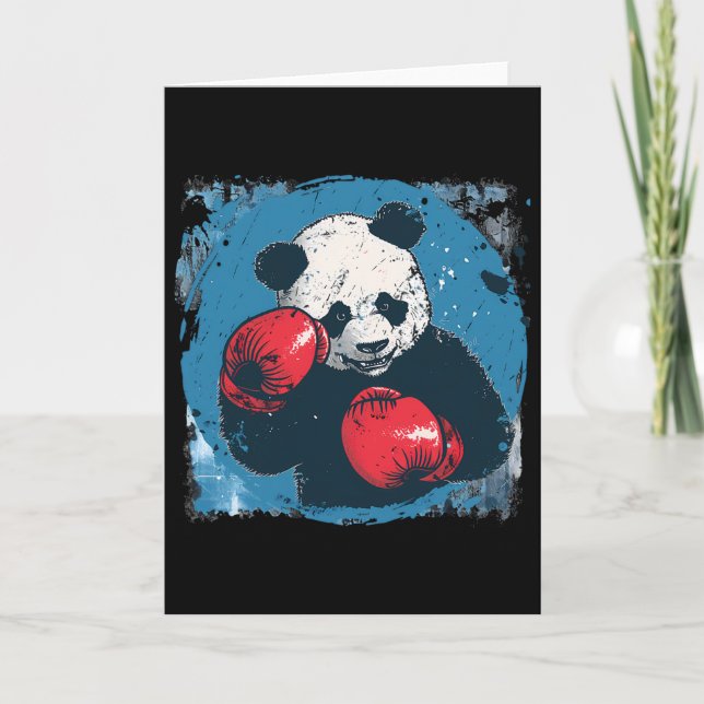 Cartão Amante de Panda de Boxe Luvas de Boxe Kickboxing E (Frente)