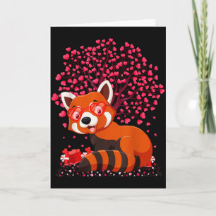 Cartão Amante de Panda Vermelho Engraçado do Dia dos Namo