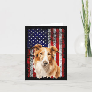 Cartão Amante do cão Borzoi Bandeira dos EUA 4 de julho P