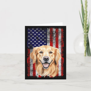 Cartão Amante do Cão Retriever Dourado Bandeira dos EUA 4