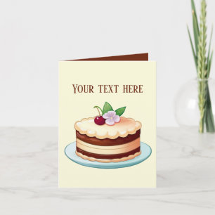 Cartão Amantes de bolo de padaria em branco adicionam tex
