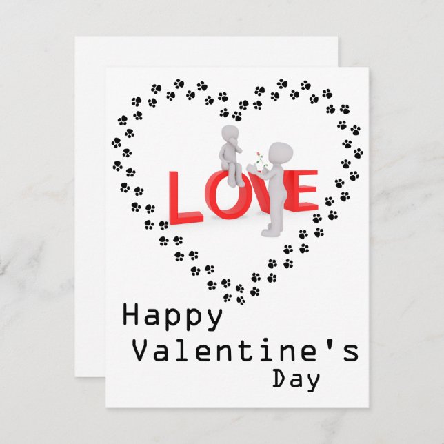 Cartão Amantes de cães (Frente/Verso)