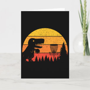Cartão Amantes de Esportes de Golfe de Disco de Dinossaur