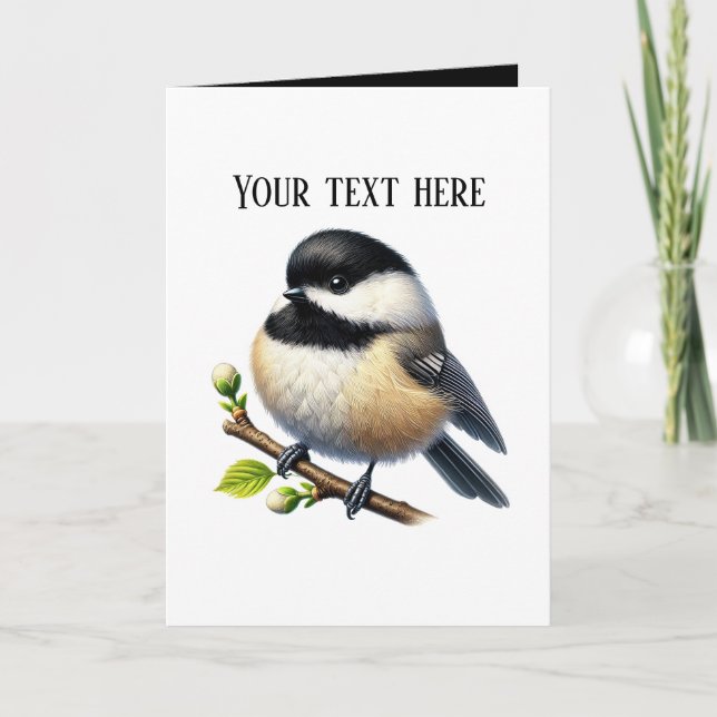 Cartão Amantes de passarinhos Cute Chickadee (Frente)